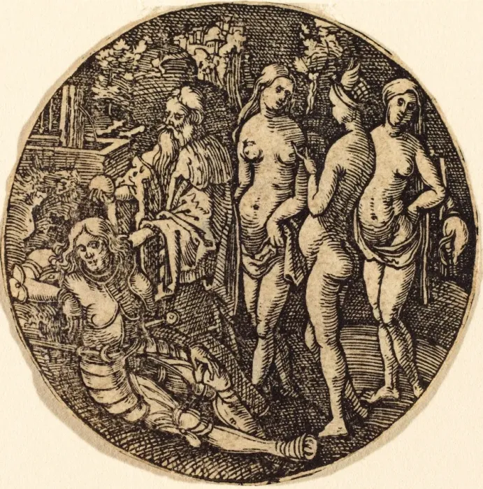 Framed Print : Woodcut Print of Judgment Scene Framed Print : Woodcut Print of Judgment Scene