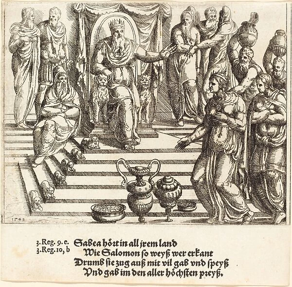 Augustin Hirschvogel (German, 1503 - 1553), Queen of Shebas Visit to Solomon