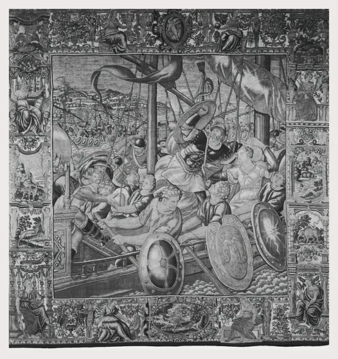 Framed Print : Battle of Actium Print - Ancient Naval Engagement Framed Print : Battle of Actium Print - Ancient Naval Engagement