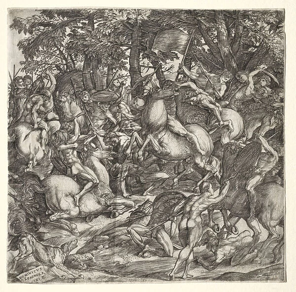 Battle Naked Men 1517 Domenico Campagnola Italian