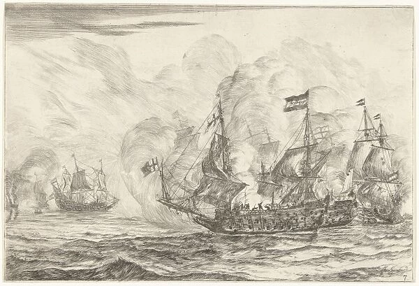 Battleship acquisition of a ship, 1652 (?), Reinier Nooms, 1652 - 1654