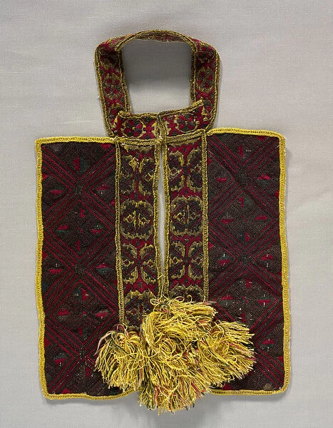Blouse Front Collar 19th century Dalmatia Cottonand metal thread embroidery