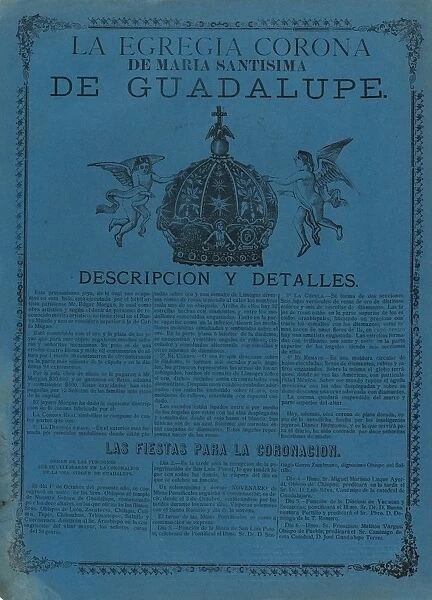 Broadsheet, relating, crown, Virgin, Guadalupe, Jose Guadalupe Posada, Mexican, 1851-1913, ca