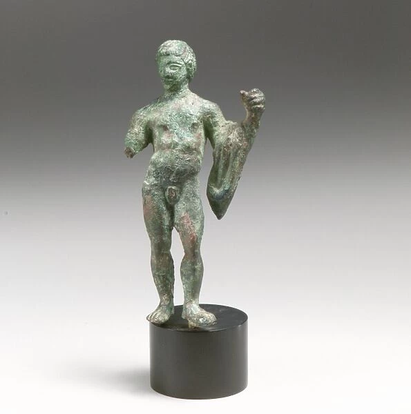 Bronze statuette youth chlamys Late Classical