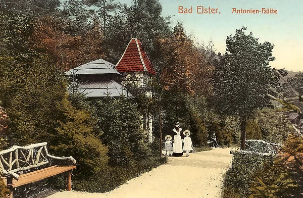 Buildings Bad Elster Park benches Germany 1906