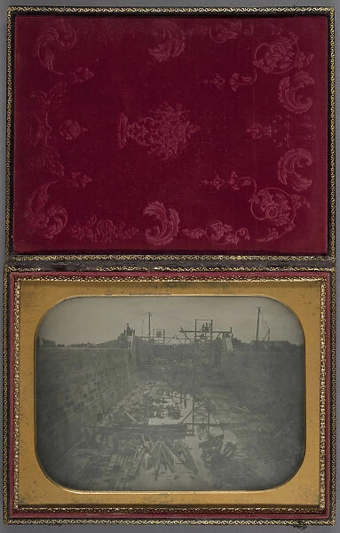 Canal Lock under Construction American 1849 Daguerreotype