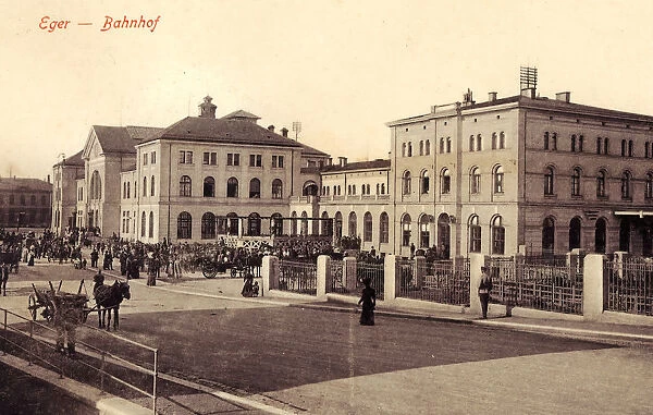 Cheb train station 1912 Karlovy Vary Region Eger
