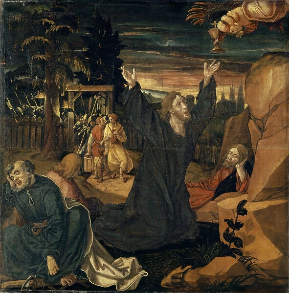 Christ Mount Olives mixed media canvas 135 x 132 cm