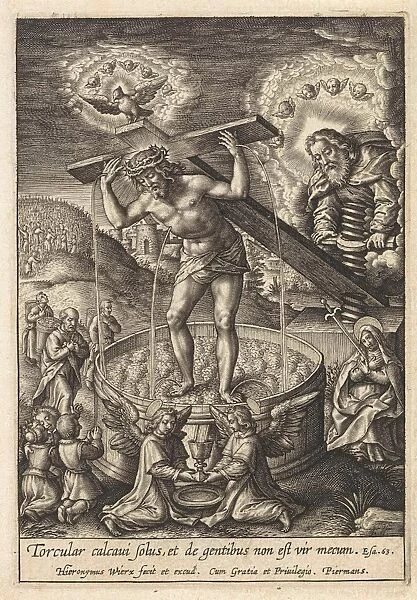 Christ in the wine press, Hieronymus Wierix, 1563 - before 1619