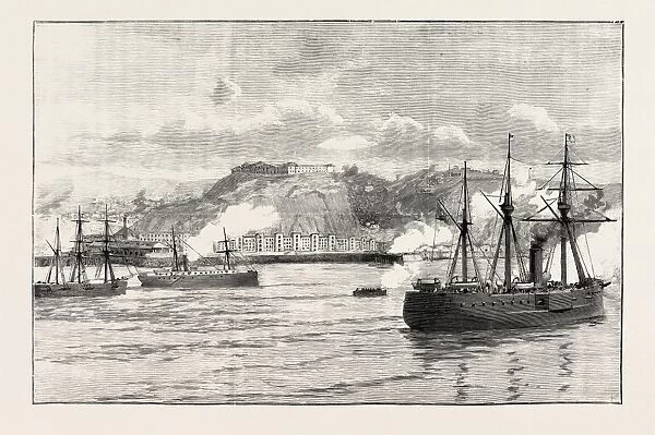 The Civil War in Chile, Hostilities at Valparaiso: Exchange of Shots between Shore