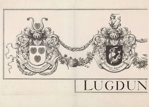 Coat of arms Leiden with the weapons of the mayors, upper part of the Grote Hagen