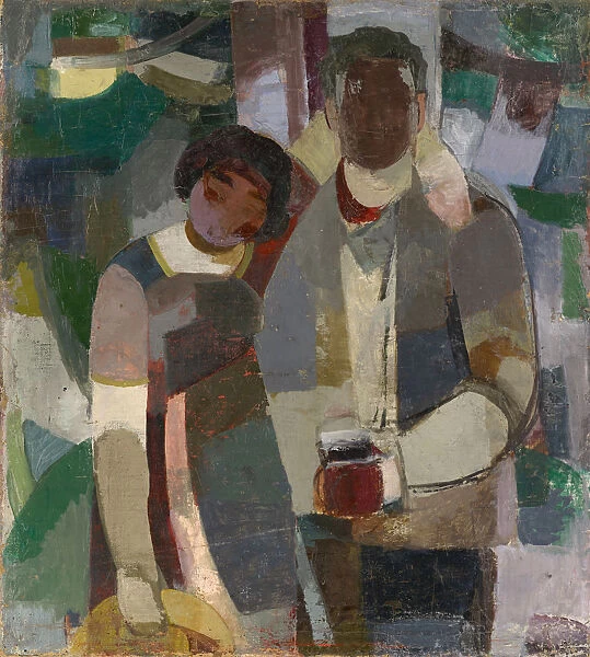 Couple Under Trees Artist Wife c. 1922-1923 oil