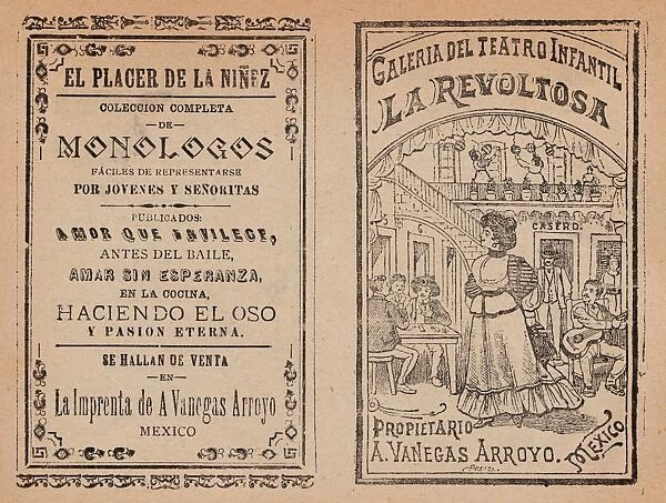 Cover, La Revoltosa, woman standing, middle, saloon, surrounded, people