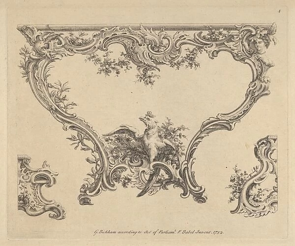 Design Console Table 1752 Etching Plate 7 7  /  8