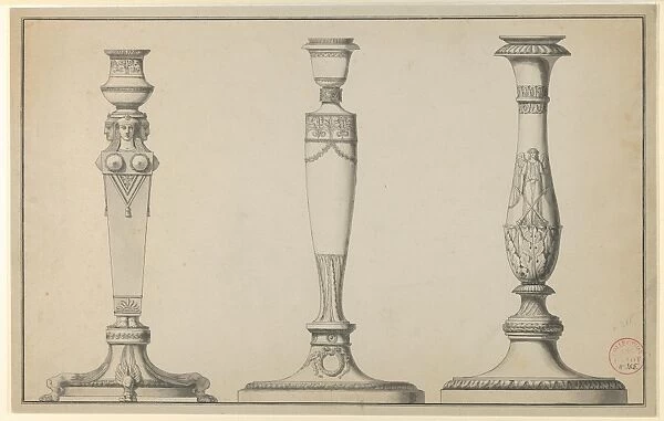 Three Designs Candlesticks ca 1770-1816 Pen