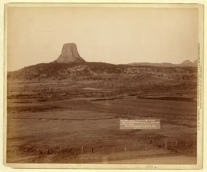Framed Print : Devils Tower Print, 1886 Framed Print : Devils Tower Print, 1886