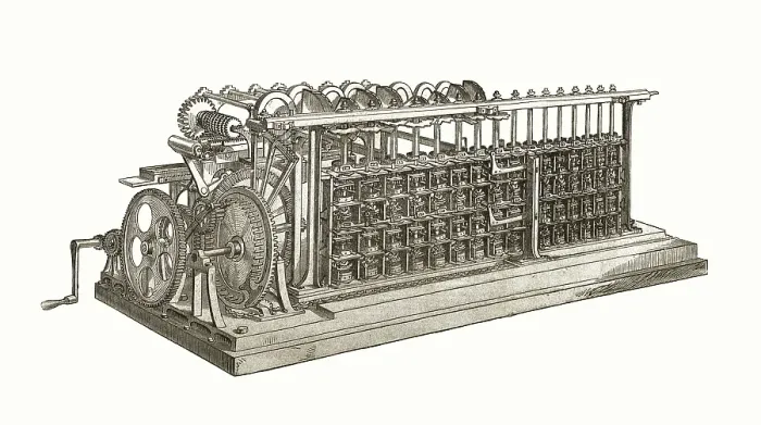 Framed Print : The Difference Engine Print, 19th Century Mechanical Computer Design Framed Print : The Difference Engine Print, 19th Century Mechanical Computer Design