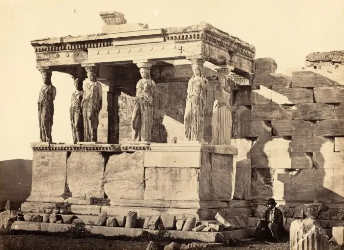 Framed Print : Albumen Print of The Caryatides Framed Print : Albumen Print of The Caryatides