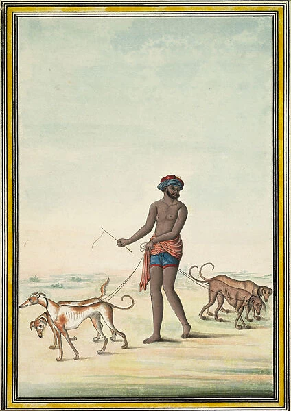 Dog Walker early 1830 India Lucknow Company School