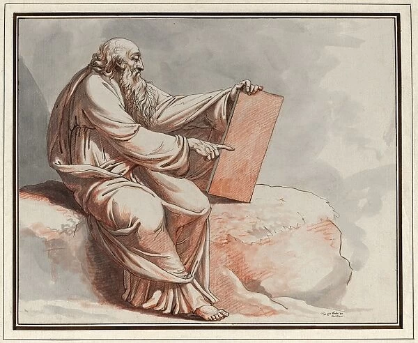 Drawings Prints, Drawing, Prophet Seated Rock, Artist, Johann Heinrich Lips, Swiss