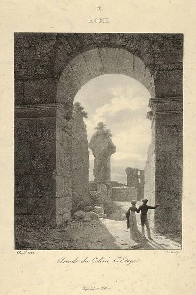 Drawings Prints, Print, Archway Colosseum, First Level, Voyage en Italie, Artist