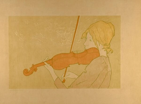 Drawings Prints, Print, Girl Violin, La, fille, au, violon, L Estampe originale