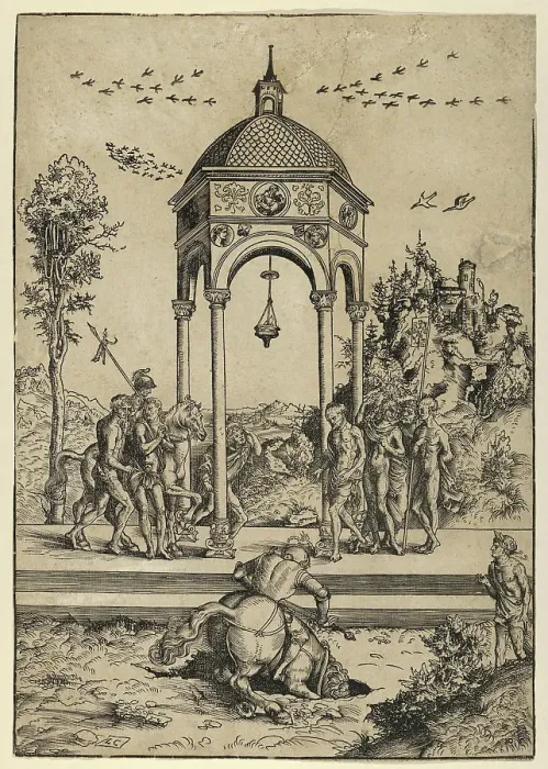 Framed Print : Marcus Curtius Plunging into the Chasm Print Framed Print : Marcus Curtius Plunging into the Chasm Print