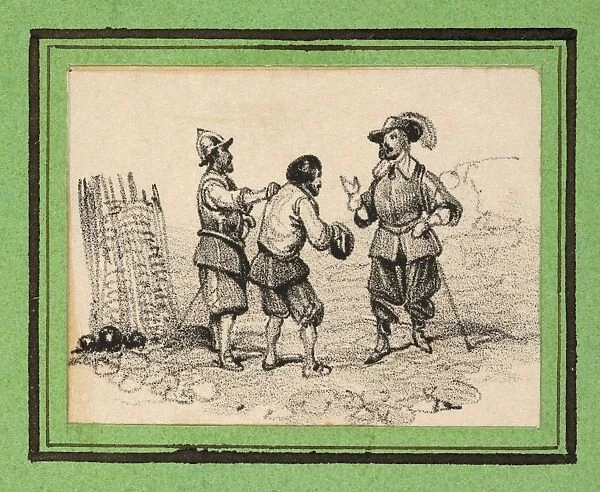 Drawings Prints, Print, Three men arguing, Artist, Victor Adam, French, 1801-1866