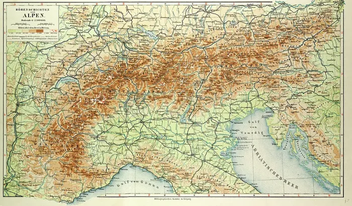 Framed Print : Old Map of the Alps Print (Engravings) Framed Print : Old Map of the Alps Print (Engravings)