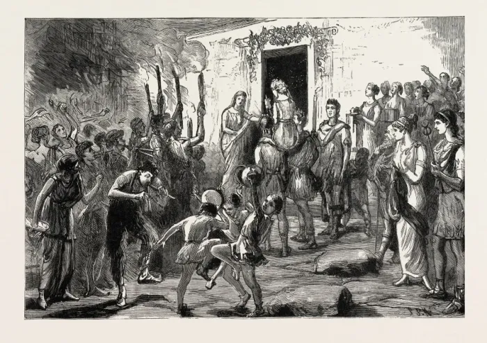 Framed Print : The Marriage Procession Print from Pompeii Framed Print : The Marriage Procession Print from Pompeii