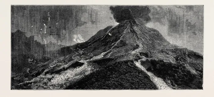Framed Print : Mount Vesuvius Eruption Print Framed Print : Mount Vesuvius Eruption Print