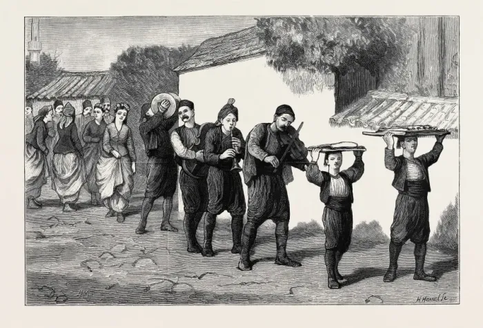 Framed Print : Liszt Collection Print: Bulgaria, a Marriage Procession