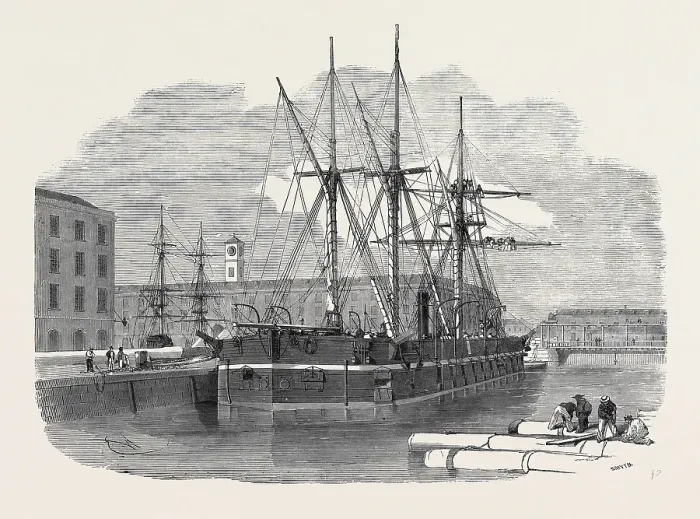 Framed Print : H.M. Floating Battery Glatton Print (Engravings) Framed Print : H.M. Floating Battery Glatton Print (Engravings)