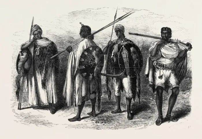 Framed Print : Abyssinian Warriors Engraving Print Framed Print : Abyssinian Warriors Engraving Print