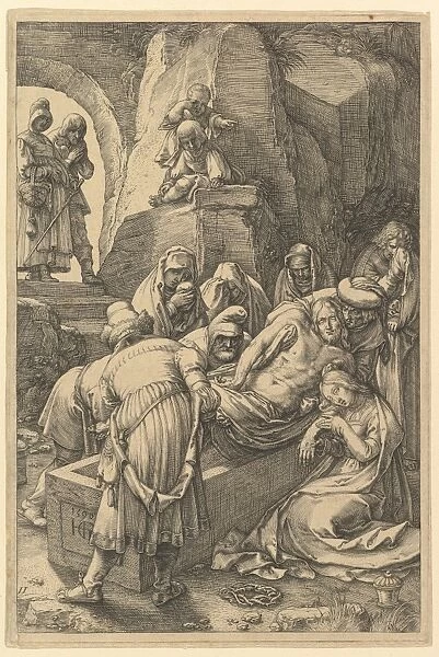 Entombment Passion Christ 1596 Engraving sheet