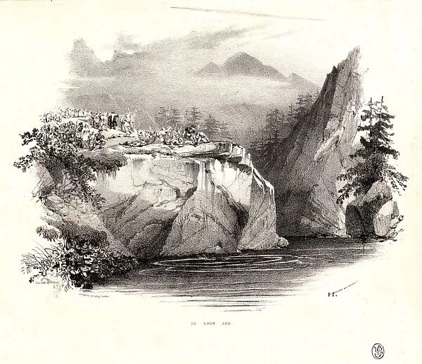 Eugene Louis Lami (French, 1800 - 1890). Le Loch Ard, 1821. Lithograph
