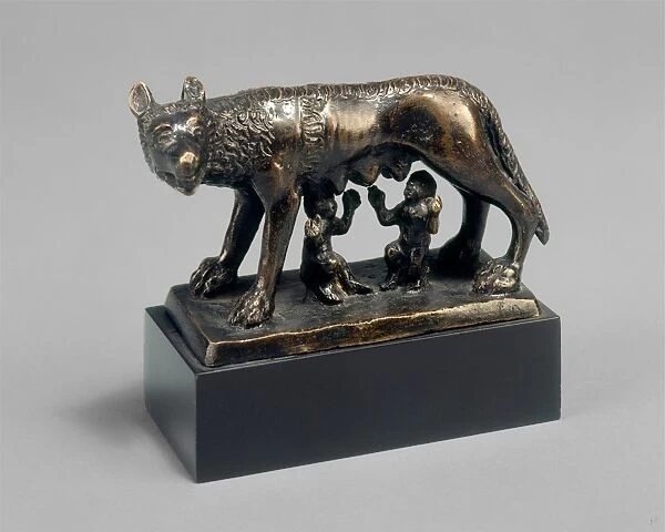 Florentine 15th Century, Romulus and Remus Suckled by a She-wolf, 15th century, bronze--Black