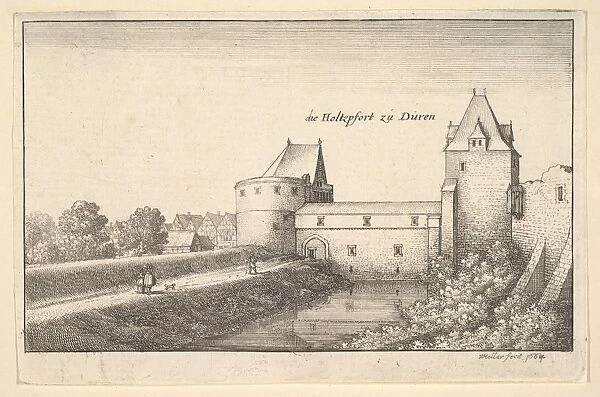 Fortified gate Duren 1664 Etching first state