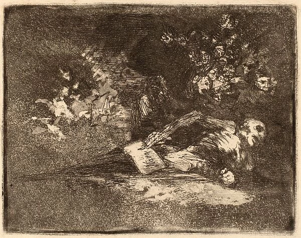 Francisco de Goya, Nada (Nothing), Spanish, 1746 - 1828, 1810-1820, etching, burnished