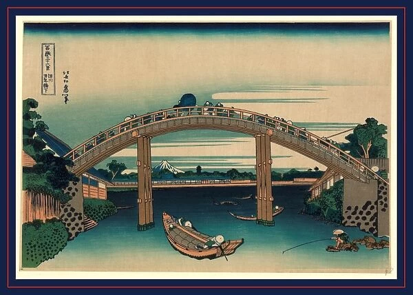 Fukagawa mannenbashi shita, Beneath Mannen Bridge, Fukagawa. Katsushika, Hokusai