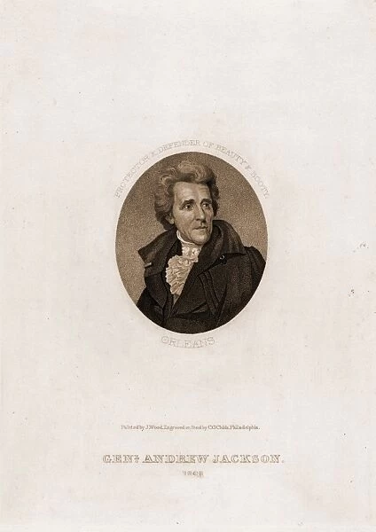 Genl. Andrew Jackson, 1828. Protector & defender of beauty & booty, Orleans  /  painted