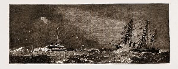 H. M.s Devastation Off Berehaven, Engraving 1873