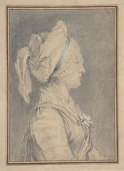 Half Figure Woman Wearing Cap Profile Right 1770