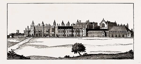 HAMPTON COURT, AS FINISHED BY KING HENRY VIII, from a Drawing by Rollar, Engraved by J