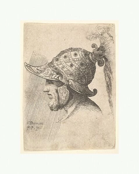 Helmeted head 1662-78 Etching copy reverse