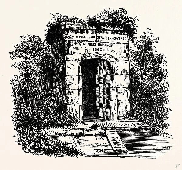 Holy Well, Kings Newton, UK, England, engraving 1870s, Britain