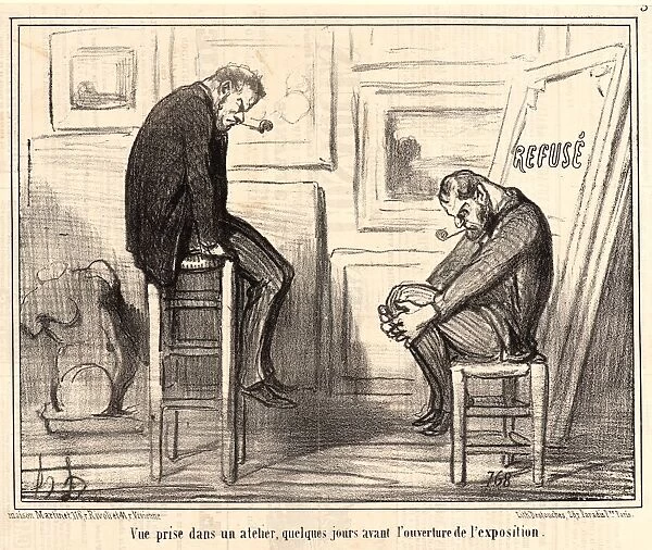 Honore Daumier (French, 1808 - 1879). Vue prise dans un atelier, quelques jour avant
