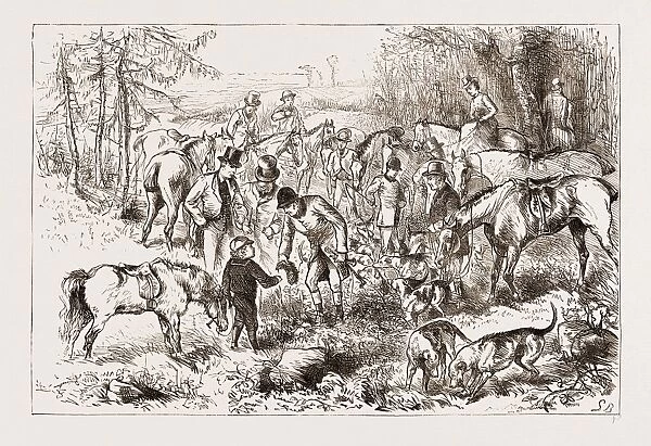 In the Hunting Field, home for the Holidays: Getting his First Brush, 1876