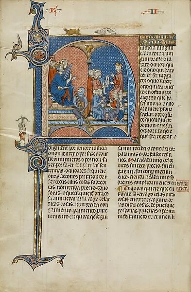 Initial N: King James I of Aragon Overseeing a Court of Law