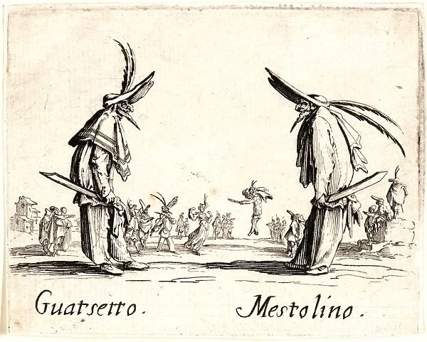 Jacques Callot (French, 1592 - 1635). Guatsetto and Mestolino, 1622 and later